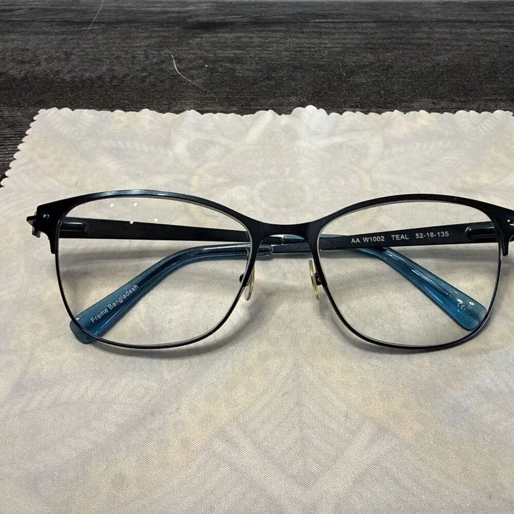 Eyeglass Frame Women's Teal Metal Full Rim 52-16-135